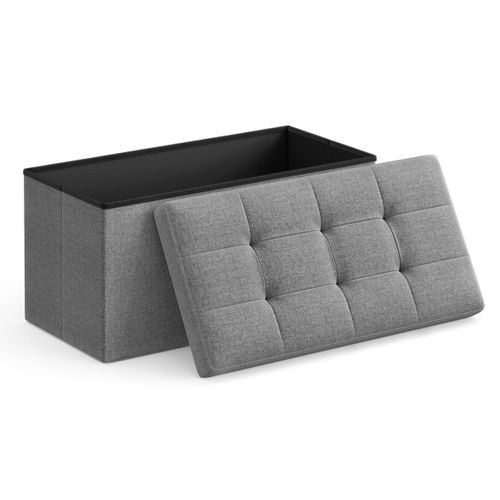 Banc de rangement pouf pliable 38 x 76 x 38 cm bout de lit repose-pieds