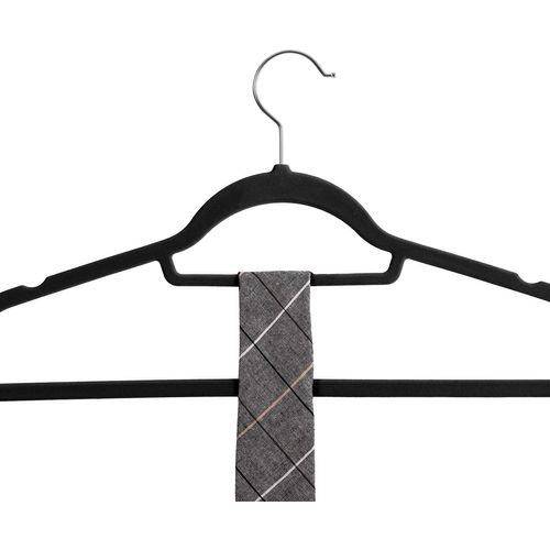 Cintres En Velours, Lot De 20, Crochet Pivotant à 360°, Antidérapant,  Noir