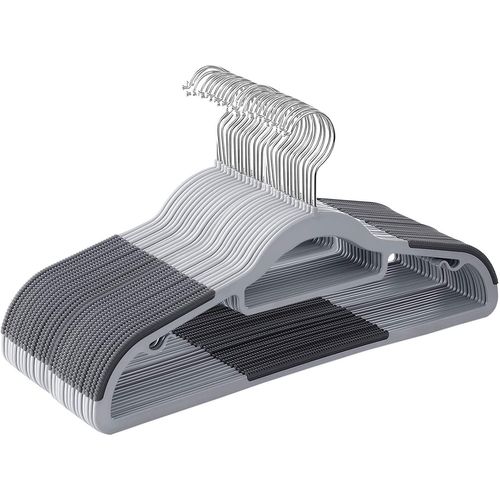 Lot De 30 Cintres, Cintres Robustes En Plastique, Antidérapant, Longueur De 42 Cm, Gris Crp20g30