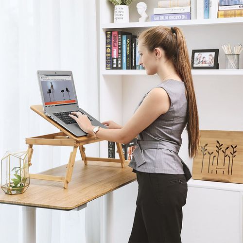 Table De Lit Pliable, En Bambou, Pour PC Portable Inclinable, 55 X 35 X 29 Cm