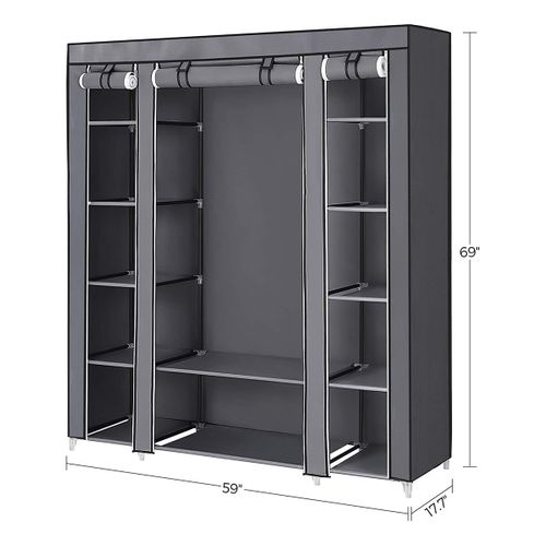 Penderie Pliable En Tissu Avec Tringle Et étagères - L140 Cm