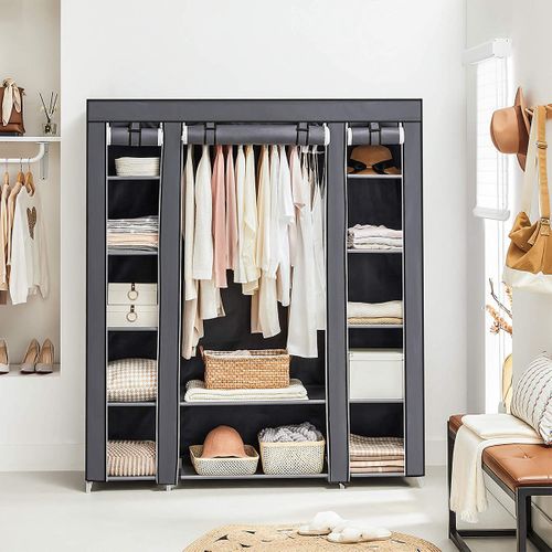 Penderie Pliable En Tissu Avec Tringle Et étagères - L140 Cm