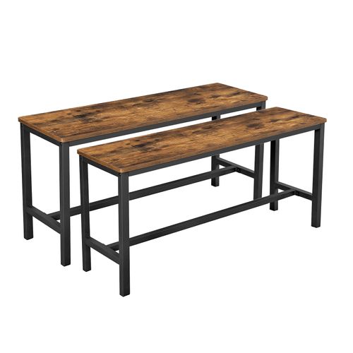 Bancs De Salle à Manger, Lot De 2,  Marron Rustique Ktb33x