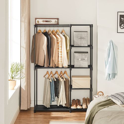 Armoire De Rangement, Organisateur, Pour Vestiaire, Chambre, 112 X 43 X 165 Cm, Noir Ryg24bk