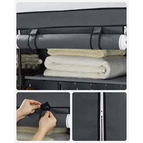 Penderie Portable Avec Barre De Suspension, , 140 X 43 X 174 Cm, Gris Ryg02gy