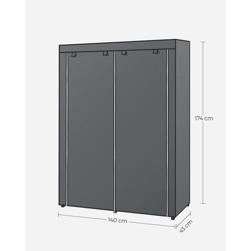Penderie Portable Avec Barre De Suspension, , 140 X 43 X 174 Cm, Gris Ryg02gy