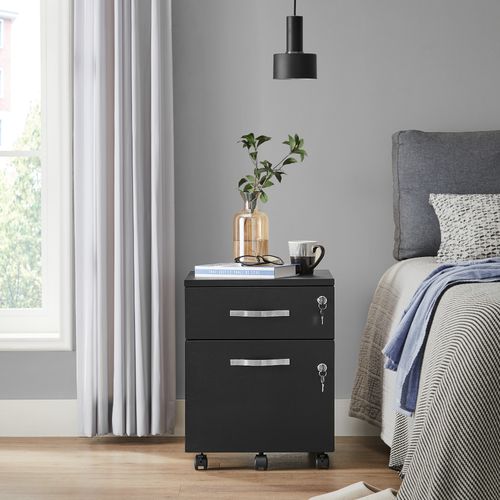 Caisson De Bureau, Caisson De Rangement, Classeur, 1 Tiroirs Pour Dossiers Suspendus, Noir