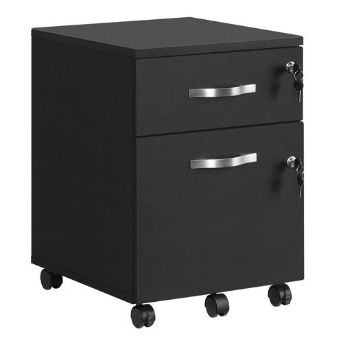 Caisson De Bureau, Caisson De Rangement, Classeur, 1 Tiroirs Pour Dossiers Suspendus, Noir