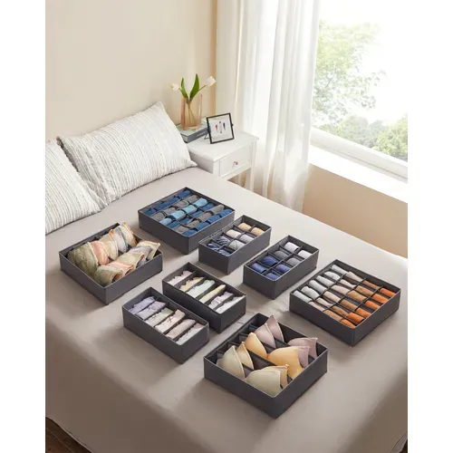 Lot De 8 Boîtes De Rangement En Tissu Organiseur De Sous-vêtements Pliables
