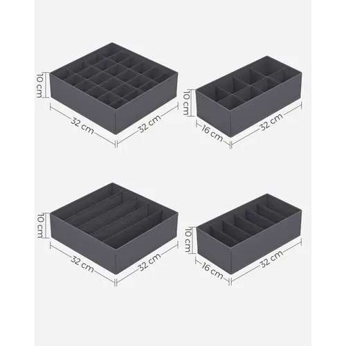 Lot De 8 Boîtes De Rangement En Tissu Organiseur De Sous-vêtements Pliables