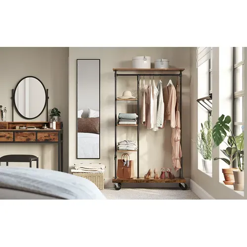 Vestiaire Sur Roulettes, Portant à Vêtements à 5 Niveaux, 103,5 X 40 X 174,5 Cm