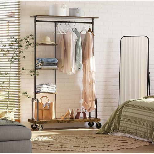 Vestiaire Sur Roulettes, Portant à Vêtements à 5 Niveaux, 103,5 X 40 X 174,5 Cm