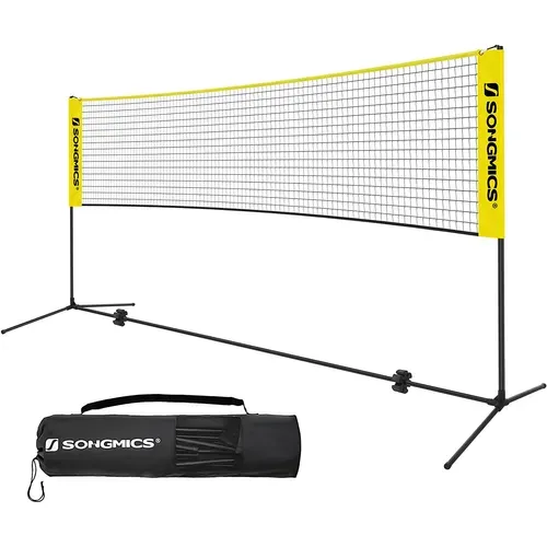 Filet De Badminton 4 m, Pliable, Facile À Monter, Hauteur Réglable Jaune
