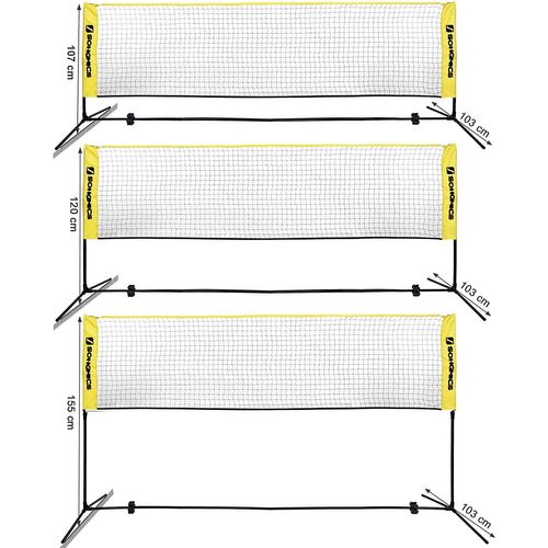 Filet De Badminton 4 m, Pliable, Facile À Monter, Hauteur Réglable Jaune