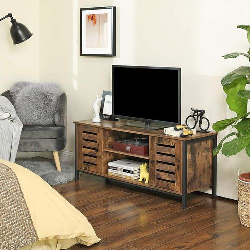 Meuble TV Pour TV Jusqu’à 50''avec étagères Etplacards De Rangement Marron Rustique