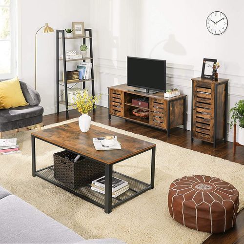 Meuble TV Pour TV Jusqu’à 50''avec étagères Etplacards De Rangement Marron Rustique
