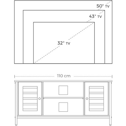 Meuble TV Pour TV Jusqu’à 50''avec étagères Etplacards De Rangement Marron Rustique