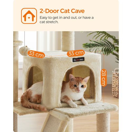Arbre à Chat, Tour De Jeux, Grand Plate-forme, Beige