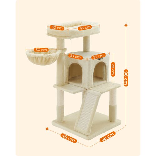 Arbre à Chat, Tour De Jeux, Grand Plate-forme, Beige