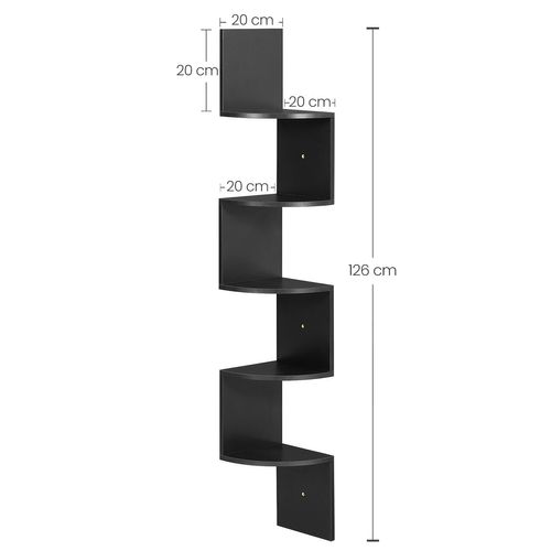 étagère D'angle à 5 Niveaux, étagère Murale, étagère En Forme Zigzag
