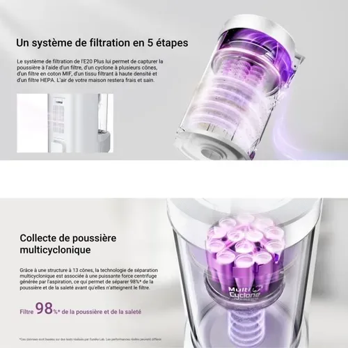 E20 Plus - Aspirateur Robot Avec Station De Vidange Automatique - 8000 Pa  - Anti Enchevetrement -