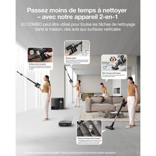 Deebot X2 Combo - Robot Aspirateur Laveur Avec Aspirateur à Main - 8700pa - Vidage Automatique Doub