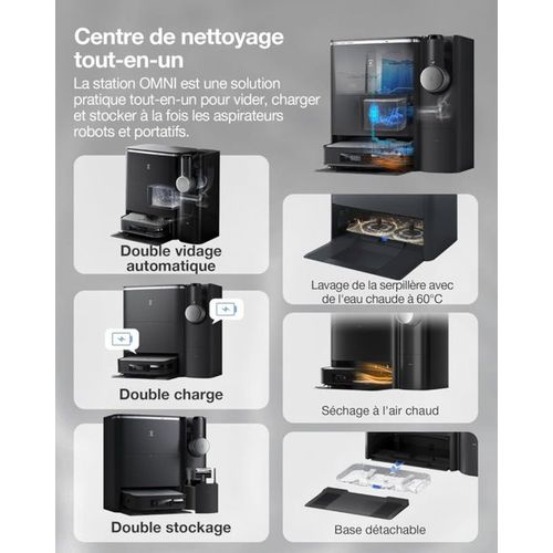 Deebot X2 Combo - Robot Aspirateur Laveur Avec Aspirateur à Main - 8700pa - Vidage Automatique Doub