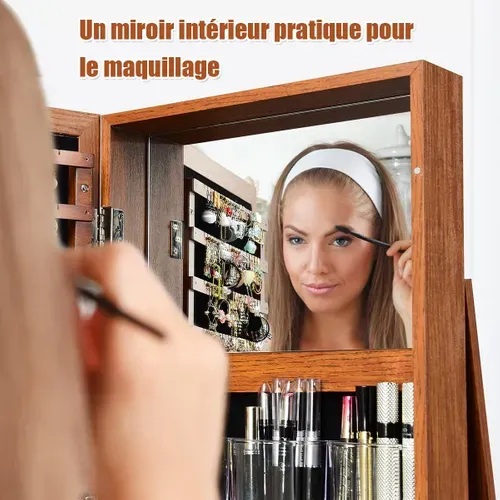 Coffret De Maquillage Mallette De Maquillage Mallette Cosmétique Avec Miroir, 23 X 15 X 18cm (noir)