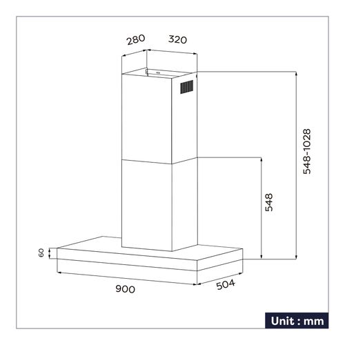 Hotte Aspirante CBCS9102-OW avec Capteur Tactile, Contrôle wifi et Application 650m³/h