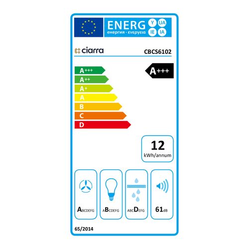 Hotte Aspirante CBCS6102-OW avec Capteur Tactile, Contrôle wifi et Application 650m³/h