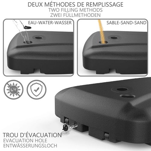 Dalle De Lestage Pied De Parasol Déporté Plastique à Remplir