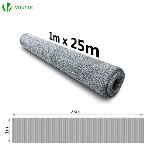 Grillage à Poule Avec Fils 25mm En Acier Galvanise 1x25m