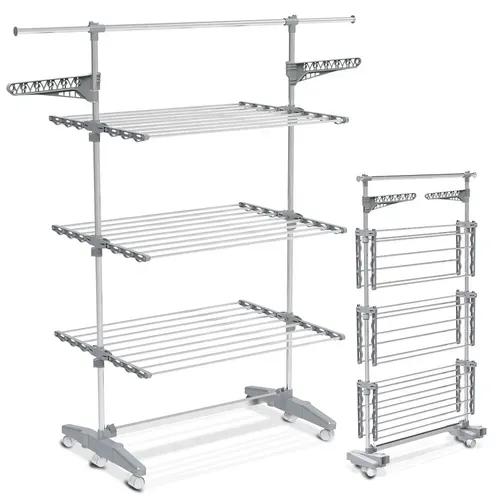 Séchoir A Linge Etendoir Pliable Ailes Pliables 3 Niveaux