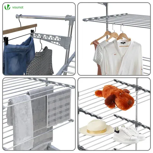 Séchoir A Linge Etendoir Pliable Ailes Pliables 3 Niveaux