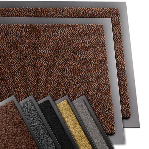Lot De 2 Tapis De Porte Paillasson 40x60cm Marron