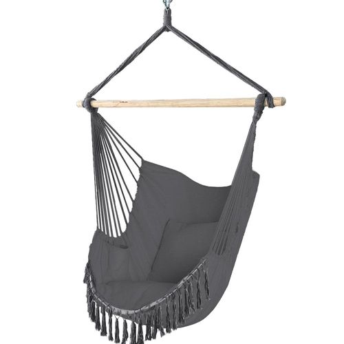 Chaise suspendue hamac Avec 2 Oreillers Gris