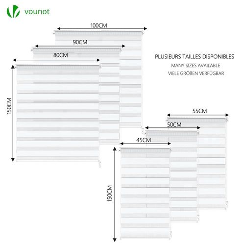 Store Enrouleur Jour Nuit Double 80x150cm Blanc