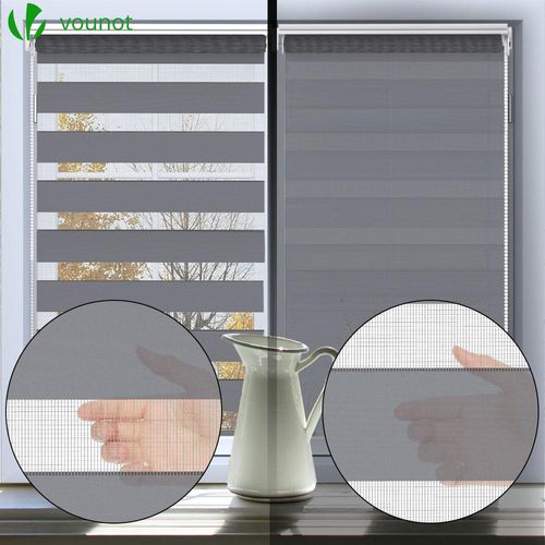 Store Enrouleur Jour Nuit Double 80x150 cm Gris
