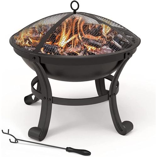 Brasero Extérieur Barbecue Avec Couvercle En Acier Noir