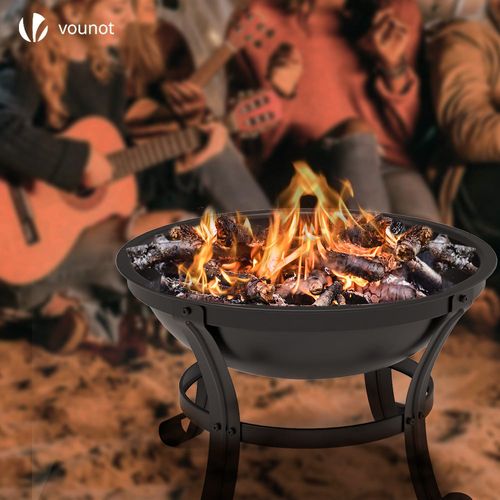 Brasero Extérieur Barbecue Avec Couvercle En Acier Noir