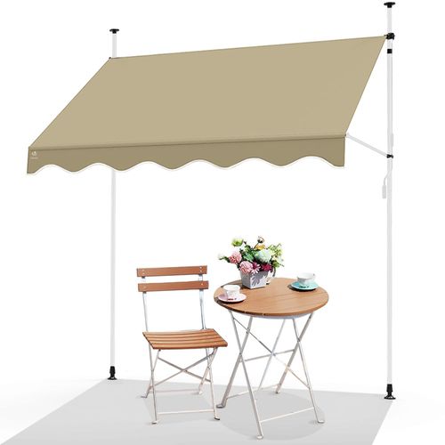 Auvent Retractable Manuel Sans Percage 250 cm Beige