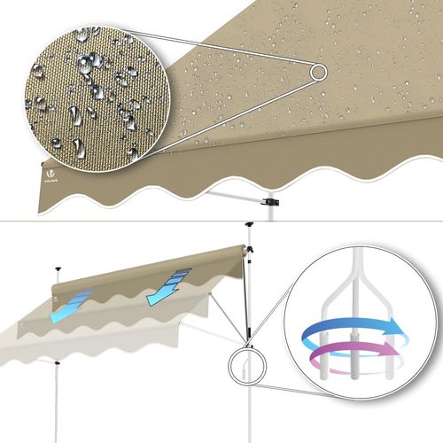 Auvent Retractable Manuel Sans Percage 250 cm Beige