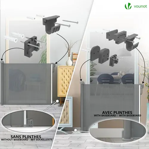 Barriere De Securite Retractable 180cm Gris