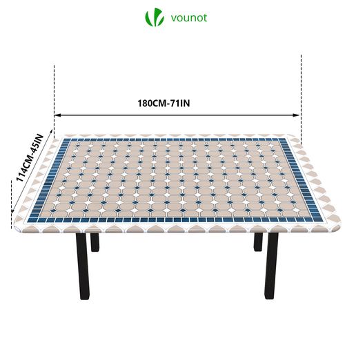 Nappe De Table Rectangulaire En Pvc Tissu Non-tissé Style Ceramique