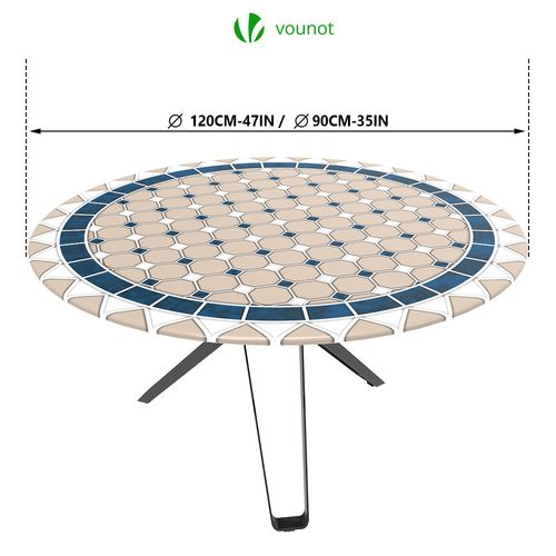 Nappe De Table Ronde En Pvc Tissu Non-tissé Style Ceramique