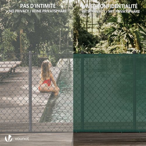 Brise Vue Occultant En Hdpe 90g/m² 1x10m Avec Attaches De Fixation Vert