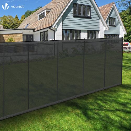 Brise vue occultant en HDPE 90g/m² 1.5x20m avec attaches de fixation gris VOUNOT | Brico Cash