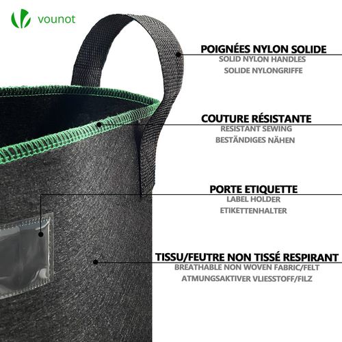 Lot De 100 Sacs De Semis Non Tissés Biodégradables En Tissu Pour Semis De Plantes, Fruits