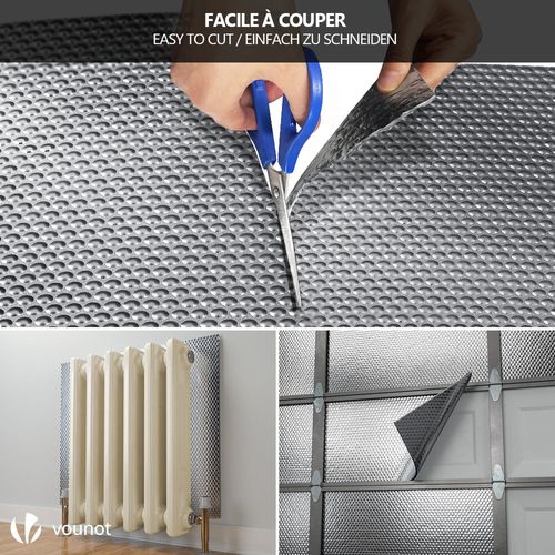 Isolant Thermique à Bulle Double Couche Aluminium Radiateur Reflecteur 1.22x10m