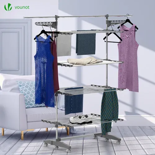 Sechoir A Linge Etendoir Ailes Pliables 4 Niveaux Avec Maille